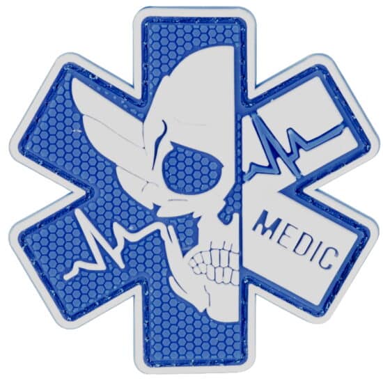 Paintball_Airsoft_PVC_Klettpatch_death_medic_Night_blue