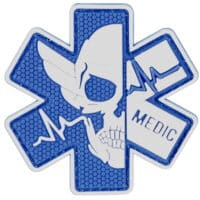 Paintball_Airsoft_PVC_Klettpatch_death_medic_Night_blue