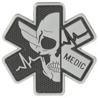 Paintball_Airsoft_PVC_Klettpatch_death_medic_grau